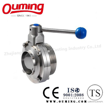 Ss316 Sanitär geschweißt &amp; Threaded Butterfly Valve